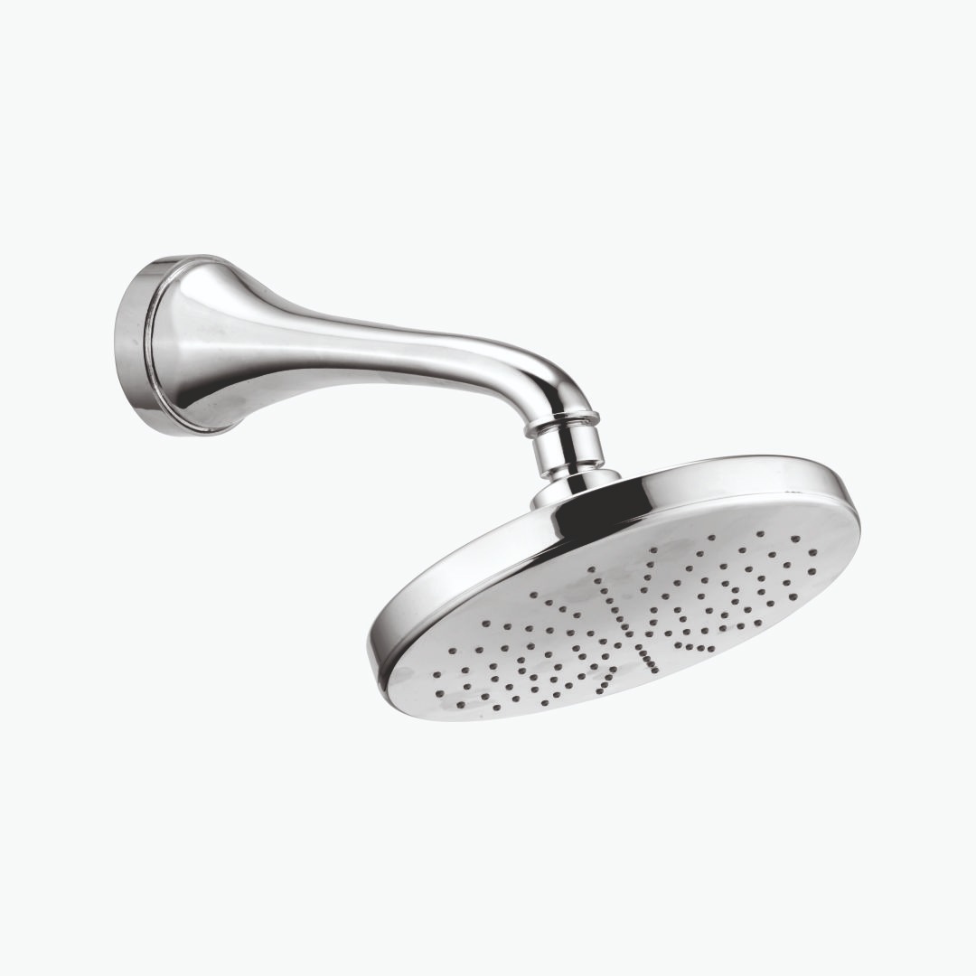 High-pressure overhead shower with smooth water flow.
